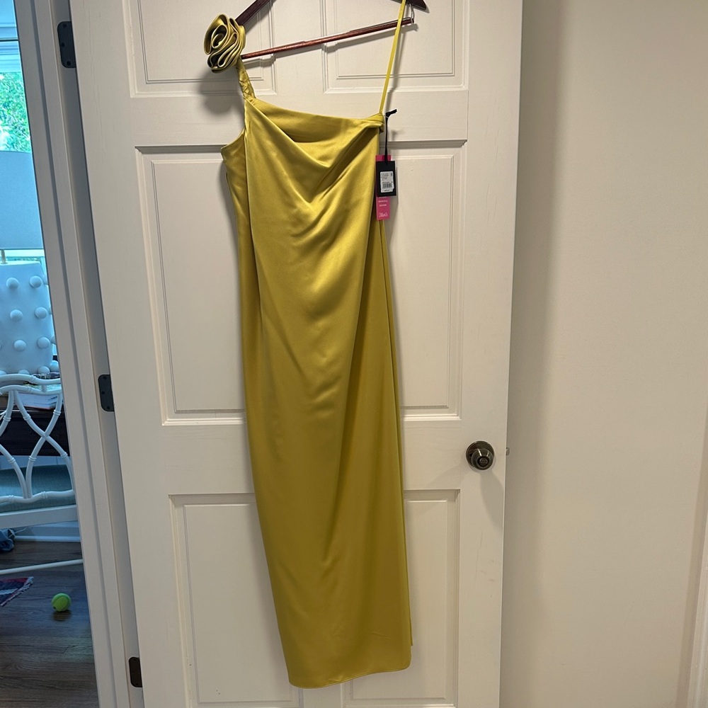 Marchesa One Shoulder Black Tie Dress NWT - Picture 2 of 4